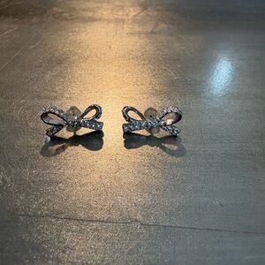 Kate Spade Sparkling Silver Bow Earrings